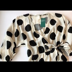 H&M black polka dot dress New XS